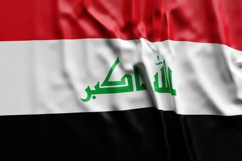 3D illustration of Irak national developing flag. Country symbol. Stock Illustration