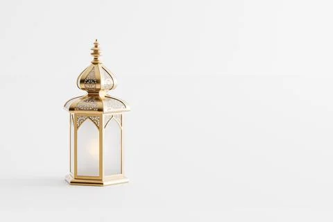 3d illustration of isolated Islamic background with ramadan lantern isolated on Stock Illustration