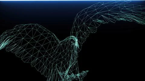 3d illustration - Isolated Low Poly graphic design of Eagle Stock Illustration