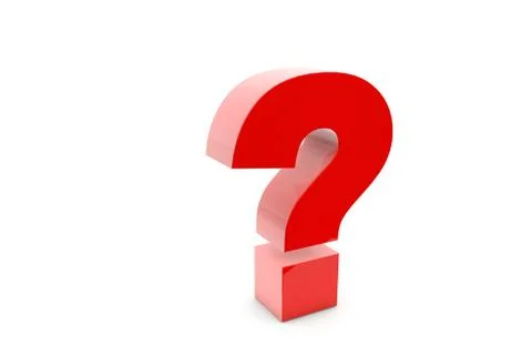 3d illustration isolated red question mark on white Stock Illustration