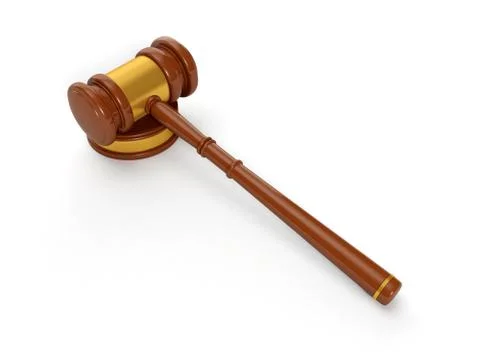 3d illustration: judicial hammer, solution of judicial problems Stock Illustration