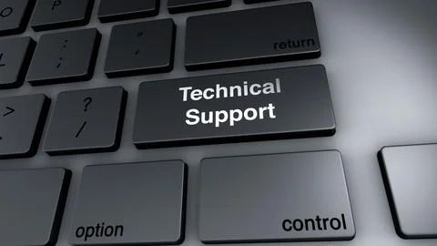 3D Illustration of Keyboard with the Word Technical Support Stock Photos