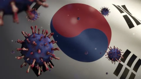 3D illustration Korean flag skyscraper city. Tower with South Korea banner-Dan Stock Footage 150151834