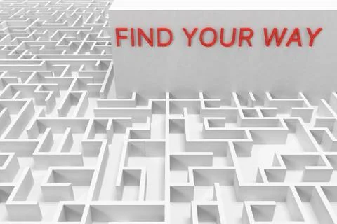 3d illustration labyrinth , complex problem solving concept Stock Illustration