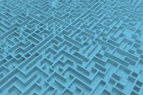 3d illustration labyrinth , complex problem solving concept Illustrazione stock