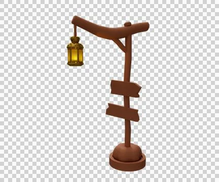 3d illustration of Lamp Post ramadan kareem illuminated lantern lamp Illustration