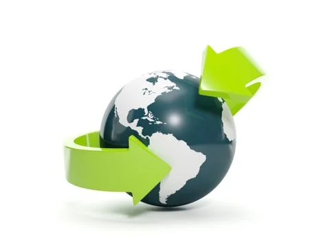 3d illustration: land of the arrow pointer on a white background Stock Illustration