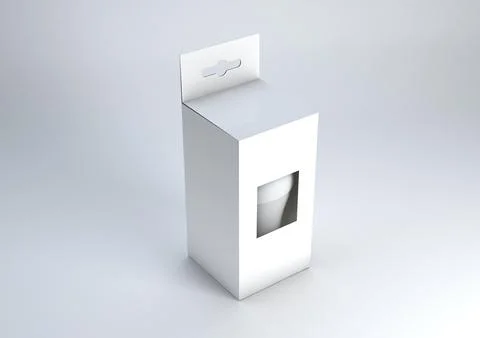 3D illustration of a LED Bulb packaging mockup. Blank Illustrazione stock