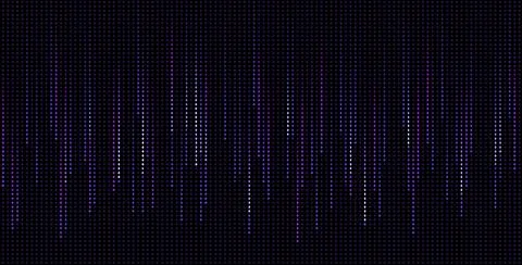 3D illustration LED light point display on TV screen Pixels color dots, digit Illustrazione stock