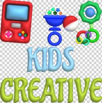 3D illustration letters game creative joy game and child toy.Kids toys mini.. Illustrazione stock