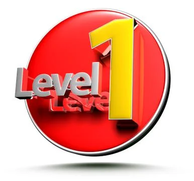 3D illustration Level 1 isolated on a white background.(with Clipping Path) Stock Illustration