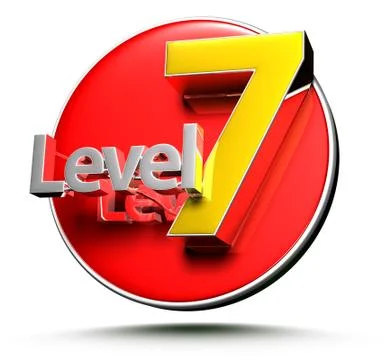 3D illustration Level 7 isolated on a white background.(with Clipping Path) Stock Illustration