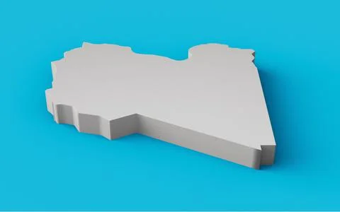 3D illustration of the Libya map on the blue surface Stock Illustration