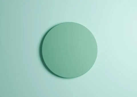 3D illustration of a light blue circle podium or stand top view flat lay prod Illustrazione stock