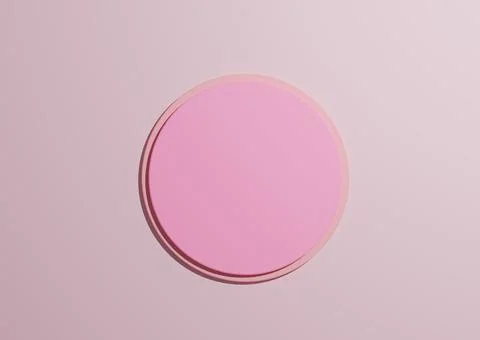 3D illustration of a light, bright pink circle podium or stand top view flat  Illustrazione stock