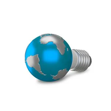 3D Illustration Light Bulb Globe Stock Illustration