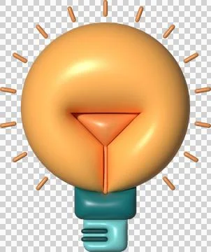 3D Illustration of a Light Bulb Stock Illustration