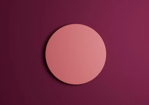 3D illustration of a light orange circle podium or stand top view flat lay pr Illustrazione stock