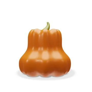 3D illustration of an light orange pumpkin Stock Illustration