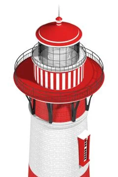3d illustration of a lighthouse isolated on white background Stock Illustration