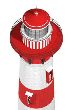 3d illustration of a lighthouse isolated on white background Stock Illustration