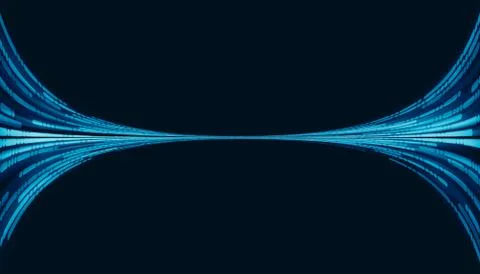 3d illustration Lines and dots in a dark blue background High-tech digital te Stock Illustration