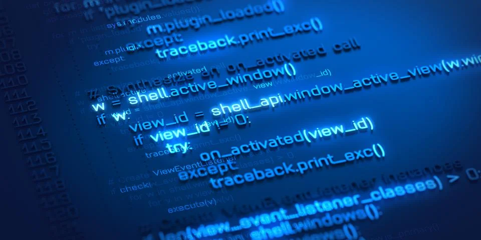 3D Illustration. Lines of Code Stock Illustration