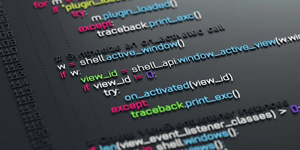 3D Illustration. Lines of Code Stock Illustration