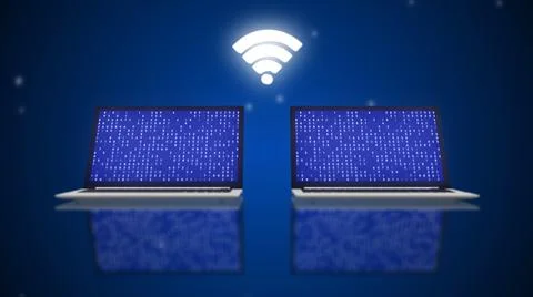 3d illustration of local computer network structure communications with data 스톡 일러스트