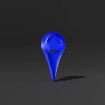 3d illustration of location icon on black background Stock Illustration