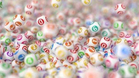 3d illustration of lottery balls stack Stock Illustration