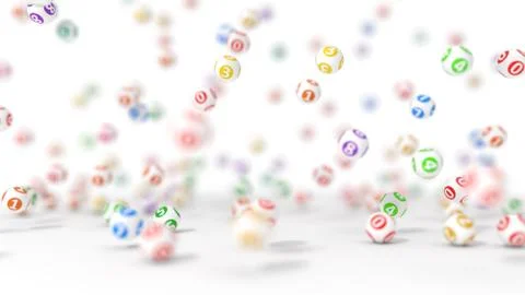 3d illustration of lottery balls stack. Stock Illustration