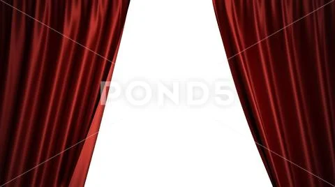 3D illustration luxury red silk velvet curtains decoration design, ideas. Red Stock Illustration