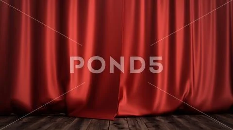 3D illustration luxury red silk velvet curtains decoration design, ideas. Red Stock Illustration