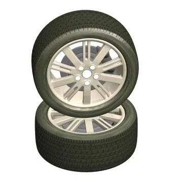 3d illustration of a machine wheel on a white background. Stock Illustration