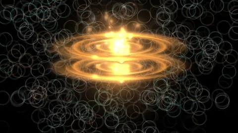 3d illustration - magic star atom  on backgound made from circles 스톡 일러스트