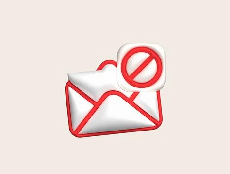 3D illustration. Mail, notification email and virus. Spam email pop-up warnin Illustrazione stock