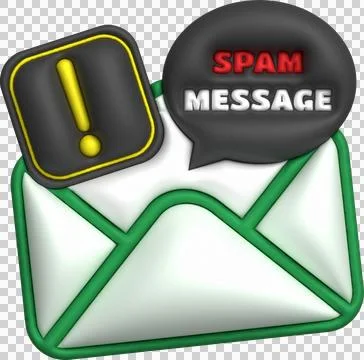3D illustration. Mail, notification email and virus. Spam email pop-up warnin Иллюстрация