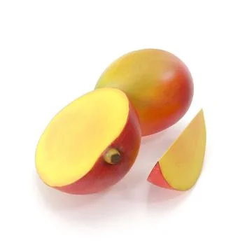 3d illustration of mango white background Illustrazione stock