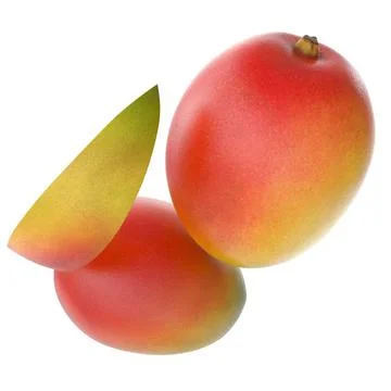 3d illustration of mango white background Stock Illustration