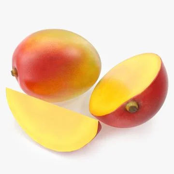3d illustration of mango white background Stock Illustration
