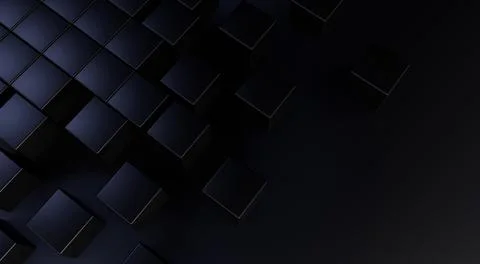 3d illustration of many cubes on a dark background Stock Illustration