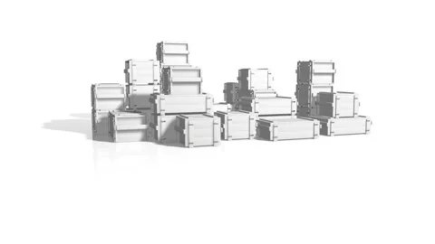 3d illustration many white boxes stacked uphill. Stock Footage 130299150