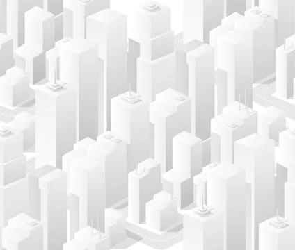 3d illustration map of the white city on white design street town buildings Ilustración de archivo
