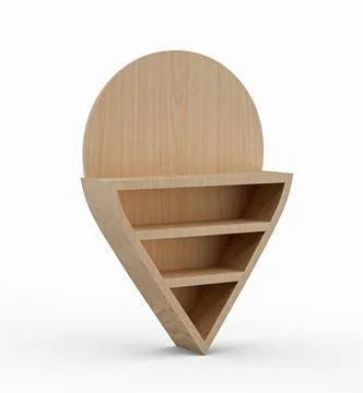 3d illustration of a Mapwooden pointer 3d pin Location symbol on isolated on whi イラスト素材