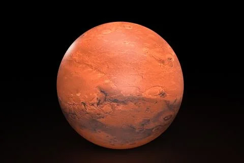 3D Illustration: Mars - Black Background - Space Illustrazione stock