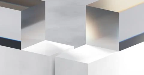 3d illustration of massive geometric blocks Illustrazione stock