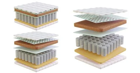 3d illustration mattress step-by-step, incision, stages, steps of compositio Stock Illustration