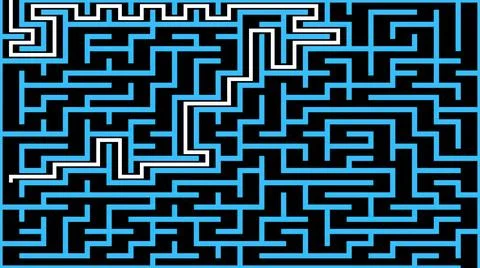 3d illustration - Maze With possible Solution Illustrazione stock