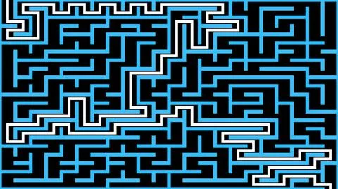 3d illustration - Maze With possible Solution Stock Illustration